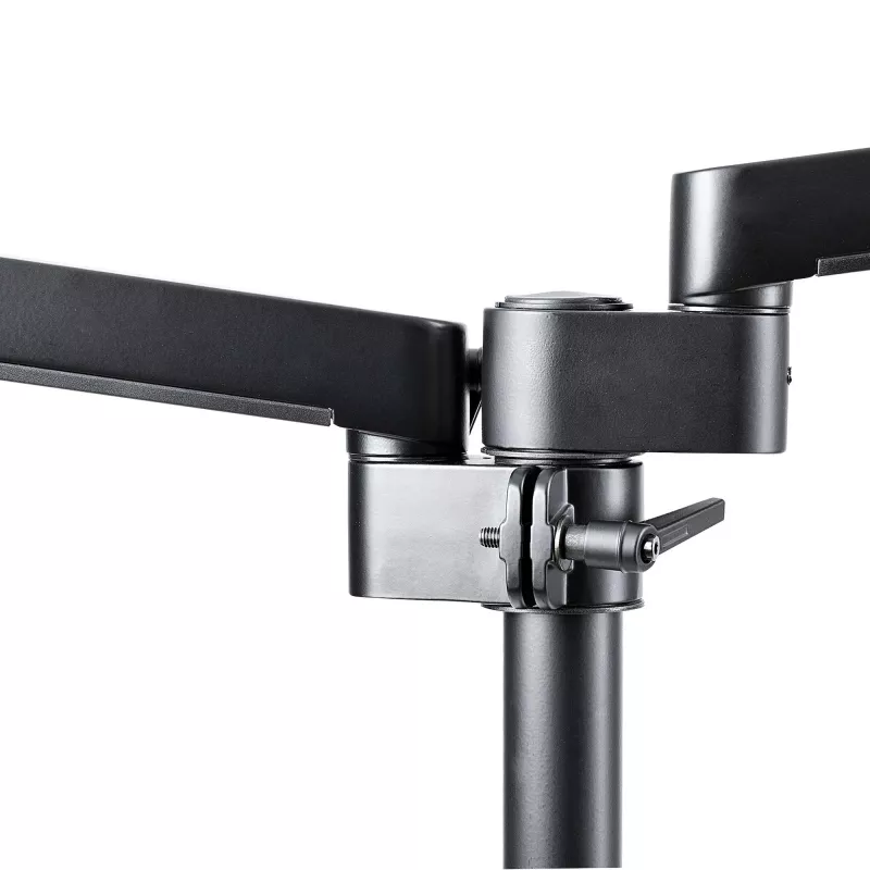 StarTech.com Galda stiprinājums divu monitoru rokai, pilnas kustības monitora stiprinājums 2 VESA displejiem līdz 32 collām (17,6 mārciņas/8 kg), augstuma regulēšana, skavas/cauruma stiprinājums, mehāniskā atspere