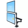 StarTech.com Galda stiprinājums divu monitoru rokai, pilnas kustības monitora stiprinājums 2 VESA displejiem līdz 32 collām (17,6 mārciņas/8 kg), augstuma regulēšana, skavas/cauruma stiprinājums, mehāniskā atspere