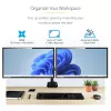StarTech.com Galda stiprinājums divu monitoru rokai, pilnas kustības monitora stiprinājums 2 VESA displejiem līdz 32 collām (17,6 mārciņas/8 kg), augstuma regulēšana, skavas/cauruma stiprinājums, mehāniskā atspere
