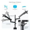 StarTech.com Galda stiprinājums divu monitoru rokai, pilnas kustības monitora stiprinājums 2 VESA displejiem līdz 32 collām (17,6 mārciņas/8 kg), augstuma regulēšana, skavas/cauruma stiprinājums, mehāniskā atspere