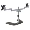 StarTech.com Divu monitoru statīvs – ergonomisks galddatora monitoru statīvs līdz pat 32 collu VESA displejiem – brīvi stāvošs, regulējams universāls datora monitora stiprinājums – regulējams augstums – sudraba krāsā