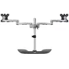 StarTech.com Divu monitoru statīvs – ergonomisks galddatora monitoru statīvs līdz pat 32 collu VESA displejiem – brīvi stāvošs, regulējams universāls datora monitora stiprinājums – regulējams augstums – sudraba krāsā