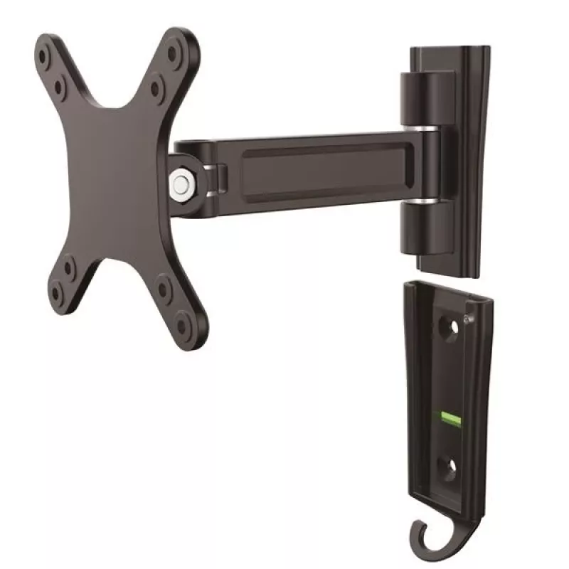 StarTech.com sienas stiprinājuma monitora plecs - viens grozāms, 15 kg, 33 cm (13 collas), 68.6 cm (27 collas), 75 x 75 mm, 100 x 100 mm, melns