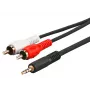 Microconnect AUDLC2G audio vads 1.5 m 3.5mm 2 x RCA melns