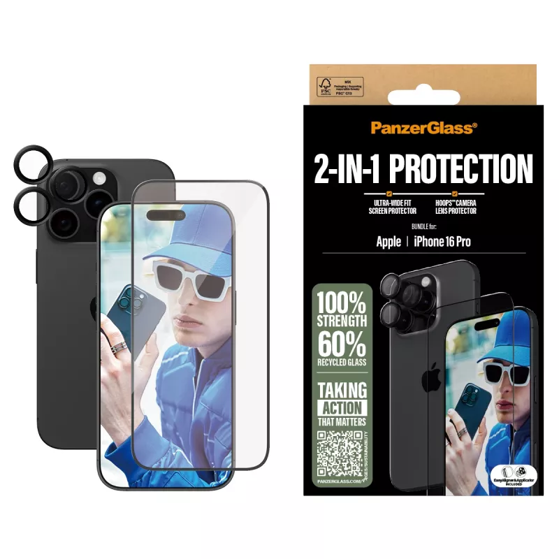 PanzerGlass 2-in-1 komplekts iPhone '24 6.3 collas Pro B2862+1284