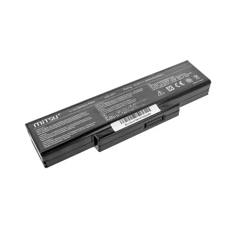 Battery MITSU priekš ASUS K72 K73 N73 X77, 4400 mAh, 10.8–11.1 V