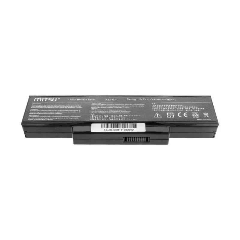 Battery MITSU priekš ASUS K72 K73 N73 X77, 4400 mAh, 10.8–11.1 V