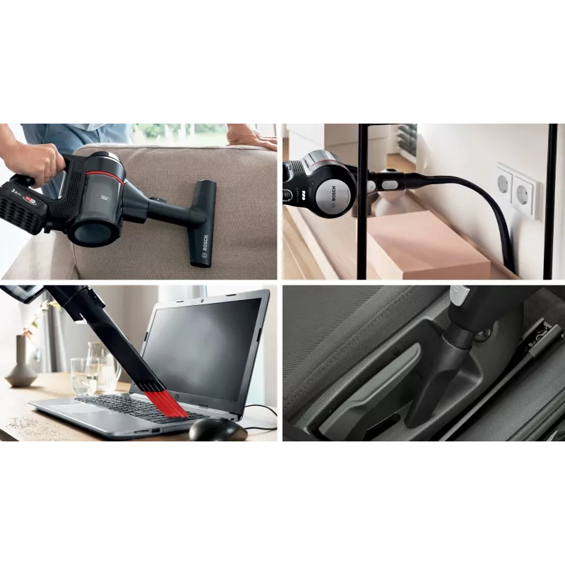 Bosch BCS712XXL vertikālais putekļsūcējs/elektriskā slota Ar bateriju Sausā Tvertne Bez maisiņa 0,3 L Melns 3 Ah
