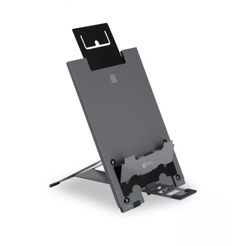 BakkerElkhuizen Ergo-Q Hybrid Pro, Laptop statīvs, Melns, Tumši pelēks, Alumīnijs, Gumija, Tērauds, 25,4 cm (10 collas), 40,6 cm (16 collas), 25,4 cm (10 collas)