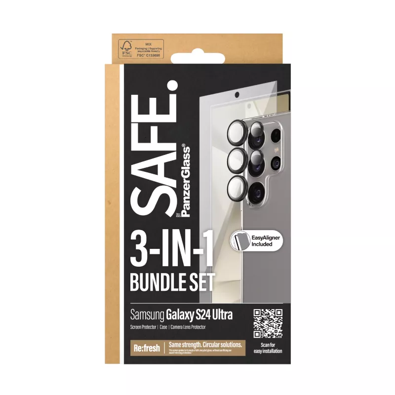 PanzerGlass SAFE. by ® 3-in-1 komplekts Samsung Galaxy S24 Ultra