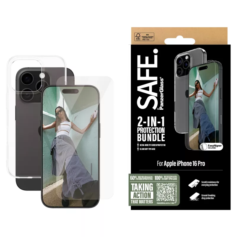 PanzerGlass SAFE. by 2-in-1 aizsardzības komplekts iPhone '24 6.3 collu Pro