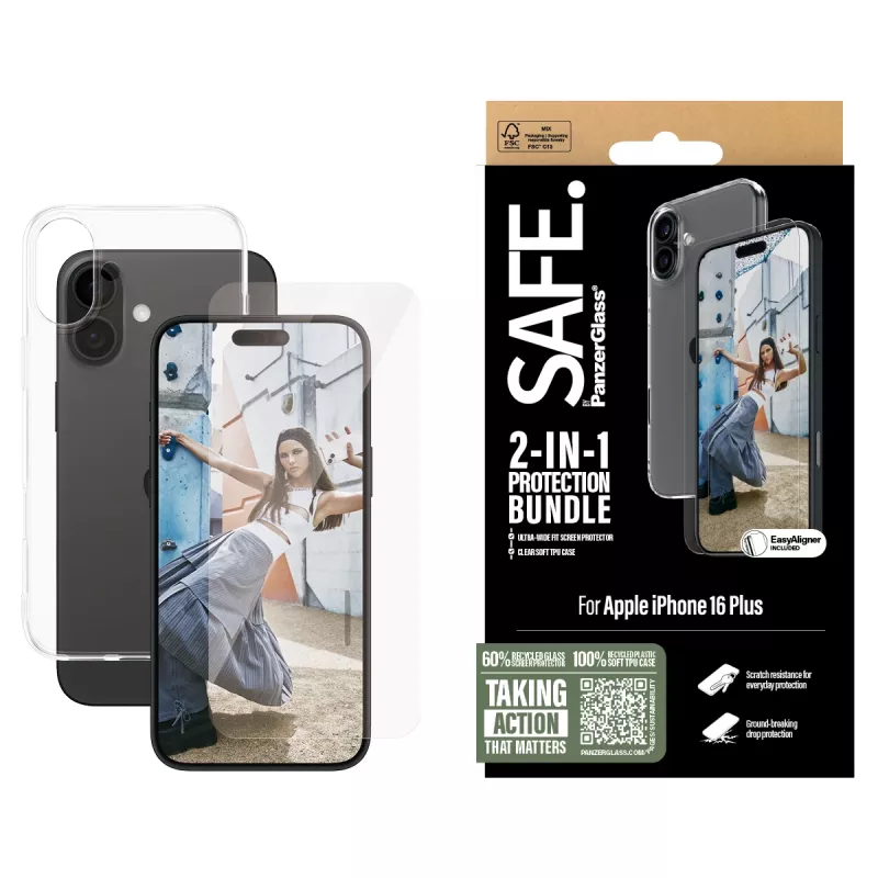 PanzerGlass SAFE. by ® 2-in-1 aizsardzības komplekts iPhone '24 6.7 collām