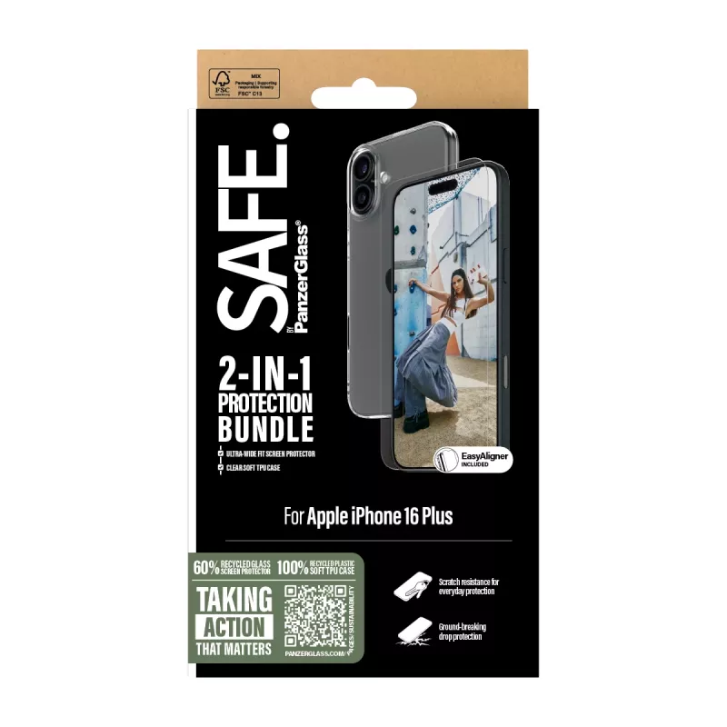 PanzerGlass SAFE. by ® 2-in-1 aizsardzības komplekts iPhone '24 6.7 collām