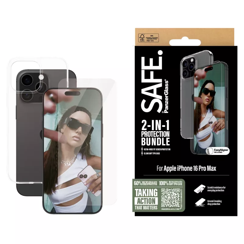 PanzerGlass SAFE. by ® 2-in-1 aizsardzības komplekts iPhone 16 Pro Max