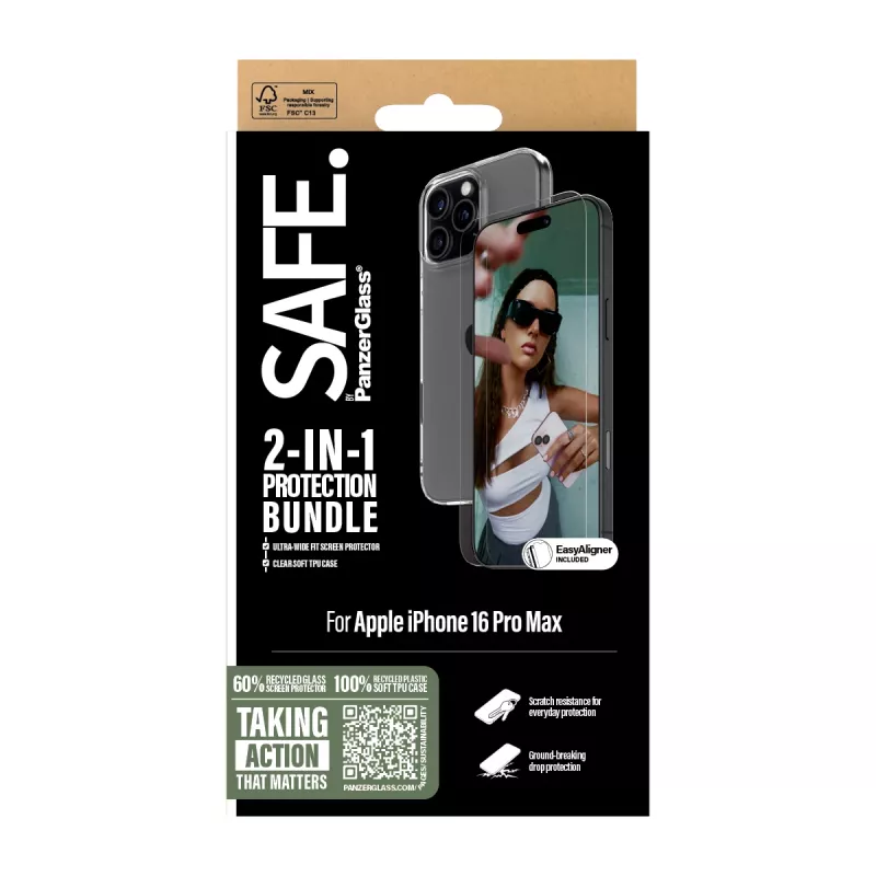 PanzerGlass SAFE. by ® 2-in-1 aizsardzības komplekts iPhone 16 Pro Max