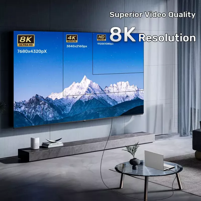 HDMI kabelis Unitek C11085GY01-20M 20 m HDMI 2.1 48 Gbit/s 4K@144Hz 8K@60Hz Melns
