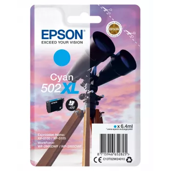 Epson vienpakas ciāna 502XL tinte, augstas (XL) ietilpības, ciāna, 6,4 ml, 1 gab., 470 lapas