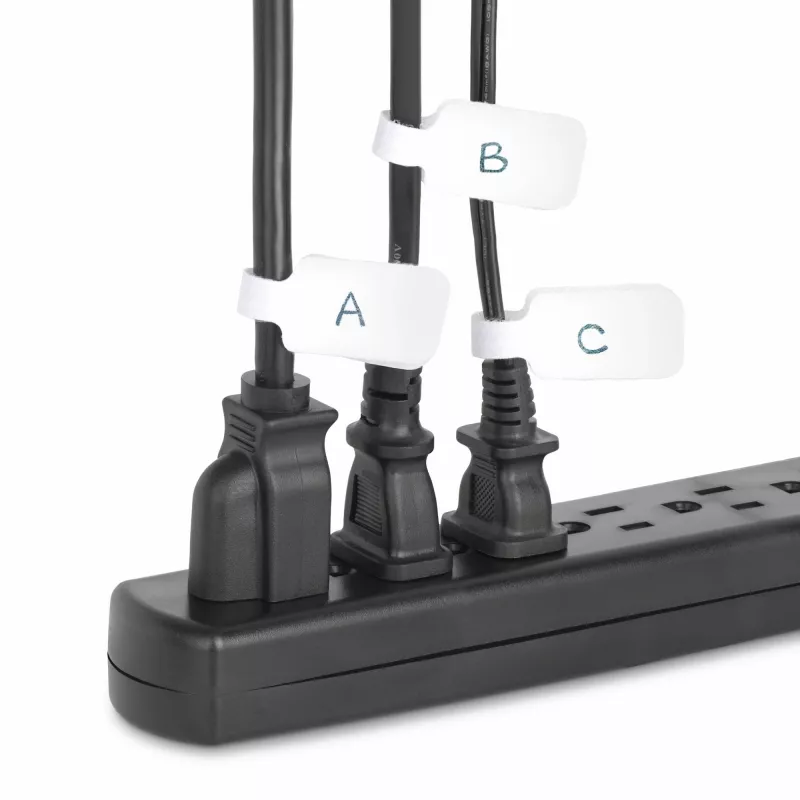 StarTech.com 3,5 collu (9 cm) kabeļu uzlīmes, 100 gab. iepakojums, baltas, āķis-āķis stiprinājuma kabeļu birkas, rakstāmās vadu uzlīmes kabeļu pārvaldībai, vadu identifikācijas birkas