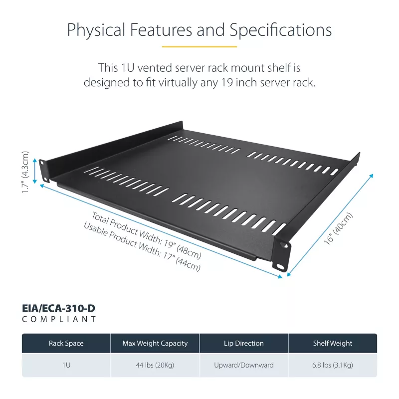 StarTech.com CABSHELF116V2PK statīva piederums statīva plaukts