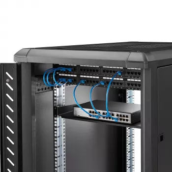 StarTech.com 1U fiksēts serveru statīva stiprināšanas plaukts - 10 collu dziļš tērauda universāls konsoles paliktnis 19 collu AV/ tīkla iekārtu statīvam - lielas slodzes tērauds - svara ietilpība 44 mārciņas/20 kg, melns