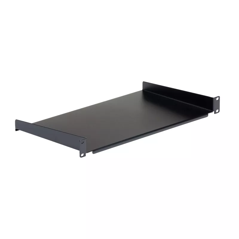 StarTech.com 1U fiksēts serveru statīva stiprināšanas plaukts - 10 collu dziļš tērauda universāls konsoles paliktnis 19 collu AV/ tīkla iekārtu statīvam - lielas slodzes tērauds - svara ietilpība 44 mārciņas/20 kg, melns