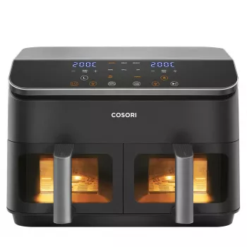 Cosori Dual Basket Chef Edition Double 8.5 L Brīvi stāvošs 1750 W Karstā gaisa fritieris Melns, Sudrabs