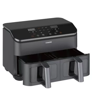 Cosori Dual Basket Chef Edition Double 8.5 L Brīvi stāvošs 1750 W Karstā gaisa fritieris Melns, Sudrabs