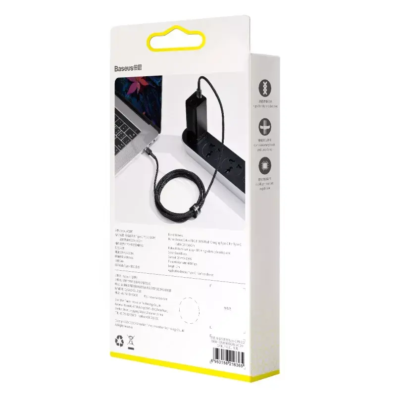 Baseus Cafule USB kabelis USB 2.0 2 m USB C Melns