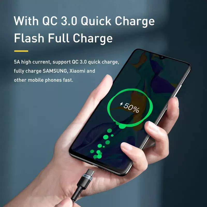 Baseus Cafule USB kabelis USB 2.0 2 m USB C Melns