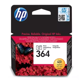 HP 364 Photo oriģinālā tintes kasetne, standarta ietilpība, foto melna, uz krāsvielu bāzes, 1 gab., 130 lapas