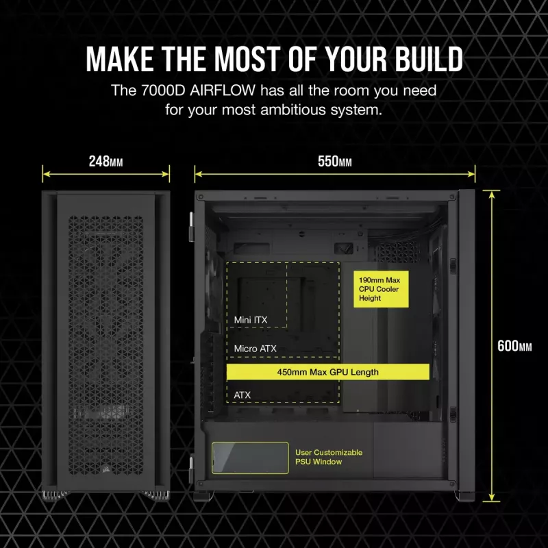 PC Case Corsair 7000D Airflow Full Tower Melns