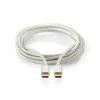 USB kabelis Nedis CCTB60800AL20 USB 2.0 2 m USB C sudraba krāsā