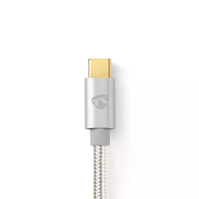 USB kabelis Nedis CCTB60800AL20 USB 2.0 2 m USB C sudraba krāsā