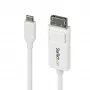 StarTech.com 6 pēdu (2 m) USB-C uz DisplayPort 1.2 kabelis, divvirzienu, 4K 60 Hz, balts video adaptera vads Apple MacBook Pro / Air M1 M2 M3 M4, Mac Mini / Studio, Thunderbolt saderīgs
