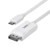 StarTech.com 6 pēdu (2 m) USB-C uz DisplayPort 1.2 kabelis, divvirzienu, 4K 60 Hz, balts video adaptera vads Apple MacBook Pro / Air M1 M2 M3 M4, Mac Mini / Studio, Thunderbolt saderīgs
