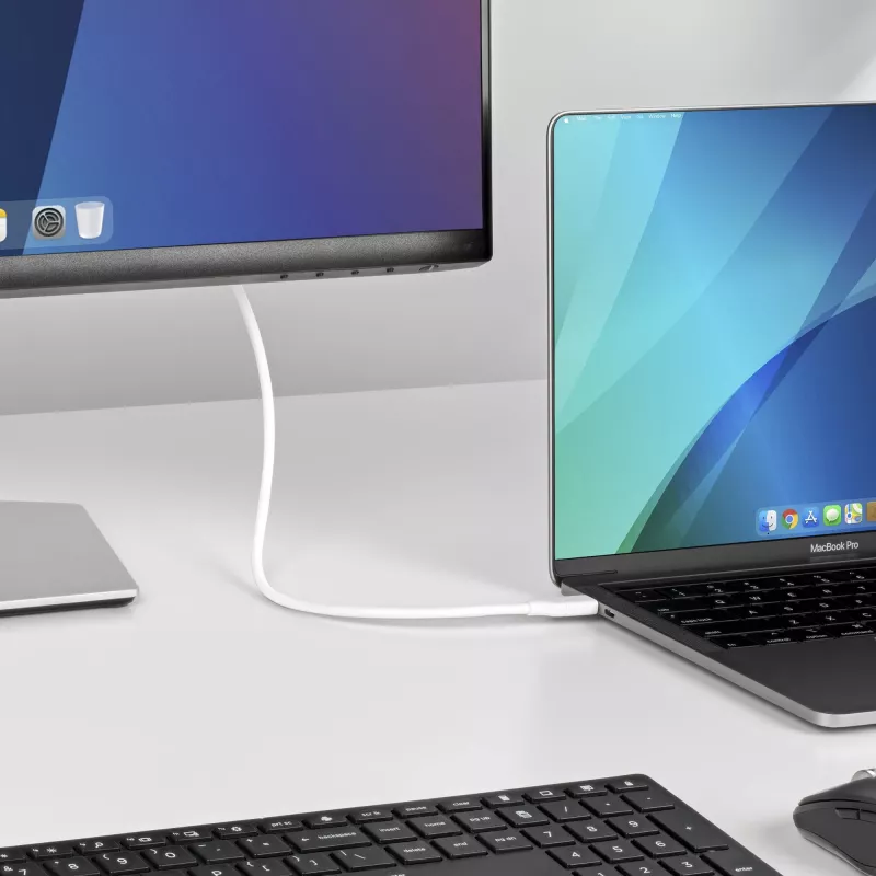 StarTech.com 6 pēdu (2 m) USB-C uz DisplayPort 1.2 kabelis, divvirzienu, 4K 60 Hz, balts video adaptera vads Apple MacBook Pro / Air M1 M2 M3 M4, Mac Mini / Studio, Thunderbolt saderīgs