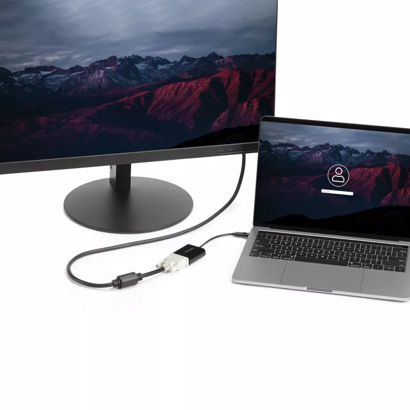 StarTech.com USB C–DVI adapteris – melns – 1920x1200 – USB Type-C video pārveidotājs jūsu DVI-D displejam/monitoram/projektoram – uzlabotā versija ir CDP2DVIEC