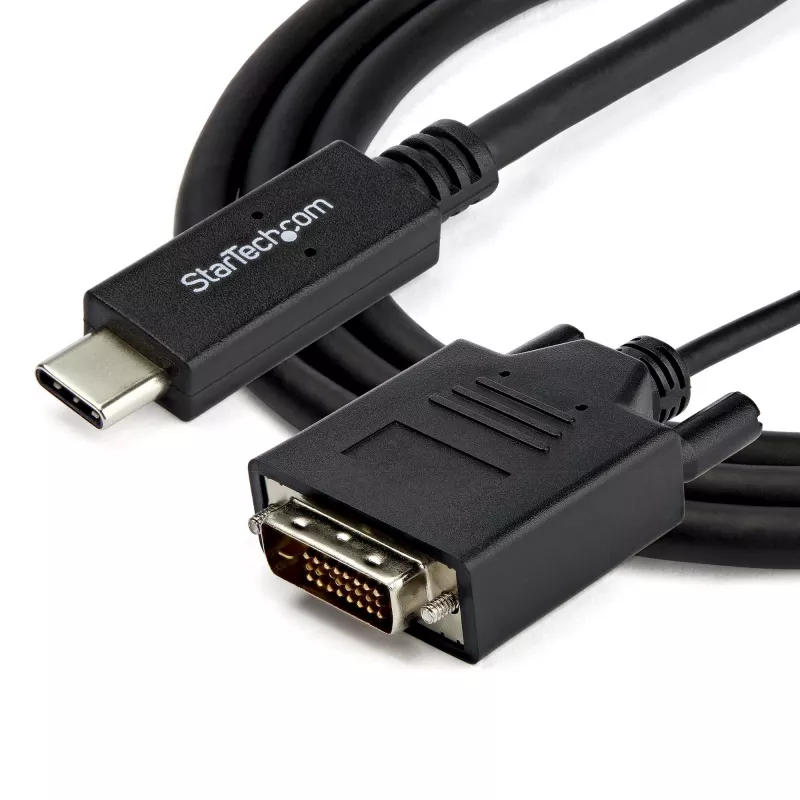 StarTech.com 3.3 pēdu (1 m) USB-C uz DVI kabelis - 1920 x 1200 - Melns
