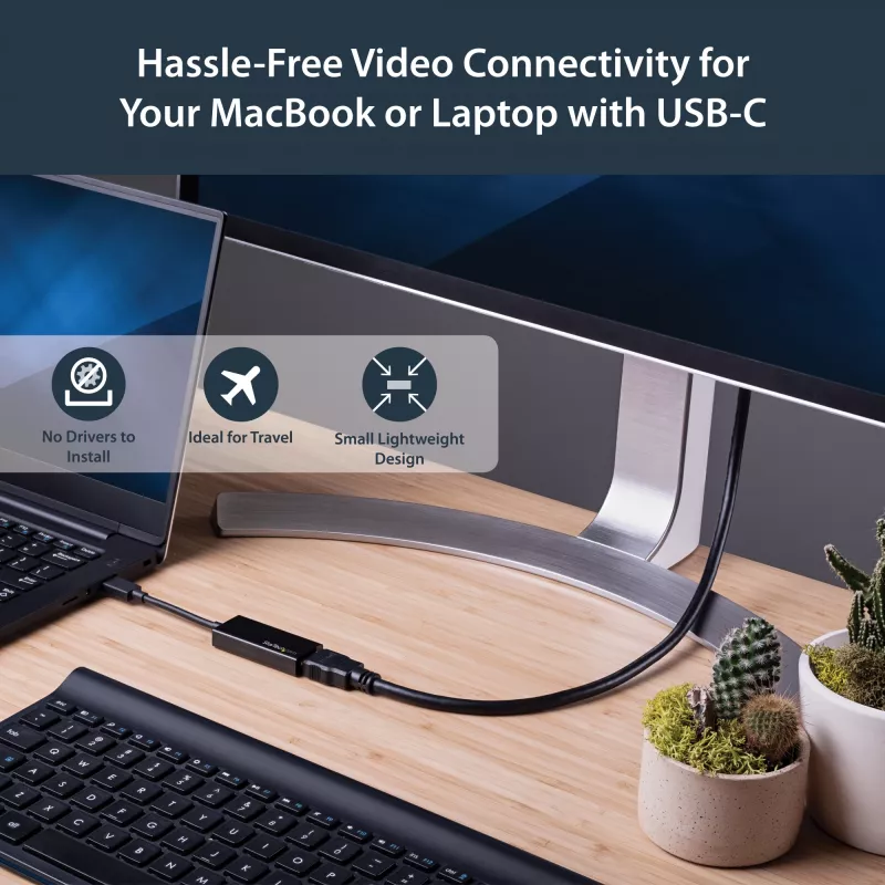 StarTech.com USB-C uz HDMI adapteris ar 4K 30Hz - Melns, 3.2 Gen 2 (3.1 Gen 2), USB Type-C, HDMI izeja, 3840 x 2160 pikseļi