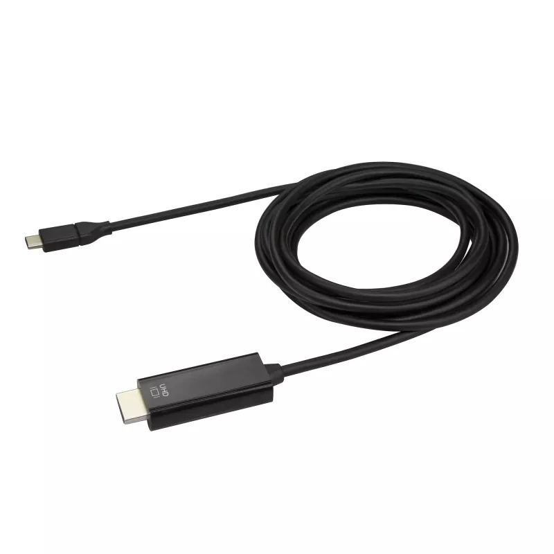 StarTech.com 3 m USB C uz HDMI kabelis - 4K 60Hz USB Type-C uz HDMI 2.0 video adaptera kabelis - Thunderbolt 3 saderīgs - klēpjdatora uz HDMI monitoru/displeju - DP 1.2 Alt Mode HBR2 - melns