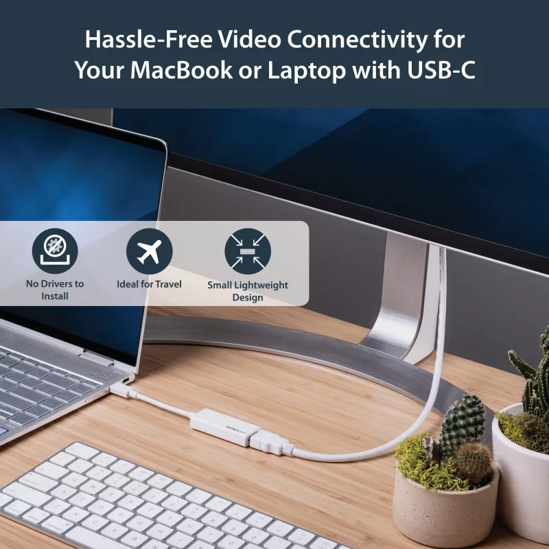 StarTech.com USB-C uz HDMI adapteris - balts - 4K 60Hz, USB Type-C, HDMI izeja, 3840 x 2160 pikseļi