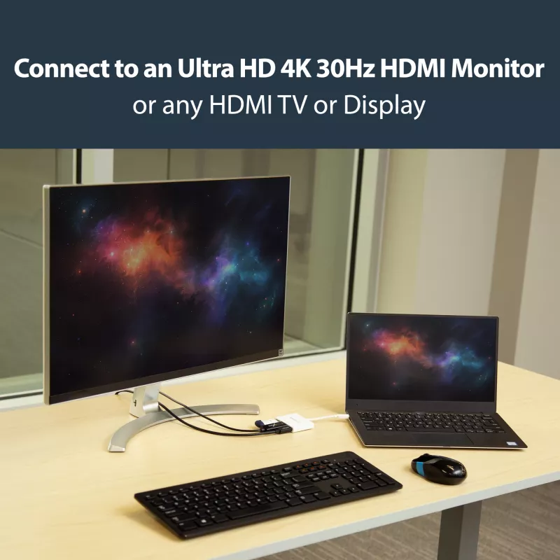 StarTech.com USB-C Multiport Adapter with HDMI - USB 3.0 Port - 60W PD - balta