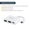 StarTech.com USB-C Multiport Adapter with HDMI - USB 3.0 Port - 60W PD - balta