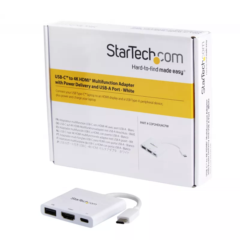 StarTech.com USB-C Multiport Adapter with HDMI - USB 3.0 Port - 60W PD - balta
