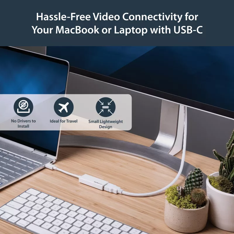 StarTech.com USB-C uz HDMI adapteris ar 4K 30Hz - Balts, USB Type-C, HDMI izeja, 3840 x 2160 pikseļi
