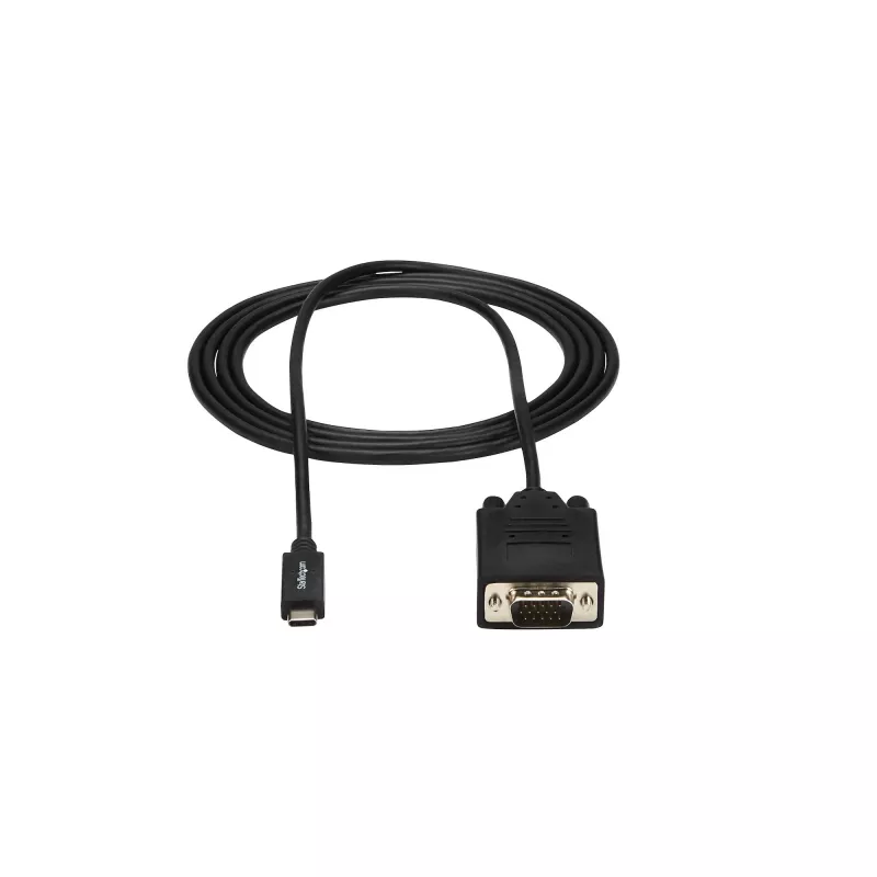 StarTech.com 6 pēdu/2 m USB C uz VGA kabelis - 1920x1200/1080p USB Type C uz VGA video aktīvais adaptera kabelis - Thunderbolt 3 saderīgs - Klēpjdators uz VGA monitoru/projektoru - DP Alt Mode HBR2