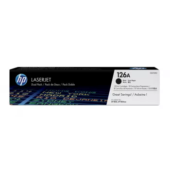HP 126A 2-pack Melns Oriģināls LaserJet tonera kasetes, 2400 lapas, Melns, 2 gab.