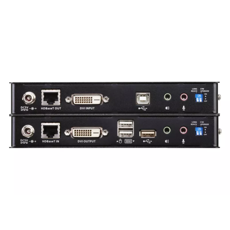 ATEN USB 2.0 DVI Single Link pa 1 CAT kabeļa (100m) KVM paplašinātājs ar pilnu USB2.0 atbalstu (līdz 480Mbps) / HDBaseT2.0