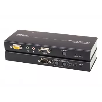 ATEN USB VGA KVM paplašinātājs ar audio un RS-232 (200 m), raidītājs un uztvērējs, vadu, 200 m, Cat5, 1920 x 1200 pikseļi, spiedpogas