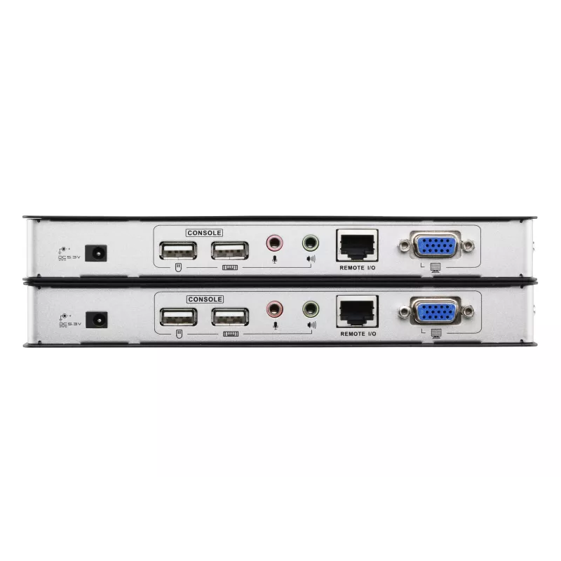 ATEN USB VGA KVM paplašinātājs ar audio un RS-232 (200 m), raidītājs un uztvērējs, vadu, 200 m, Cat5, 1920 x 1200 pikseļi, spiedpogas